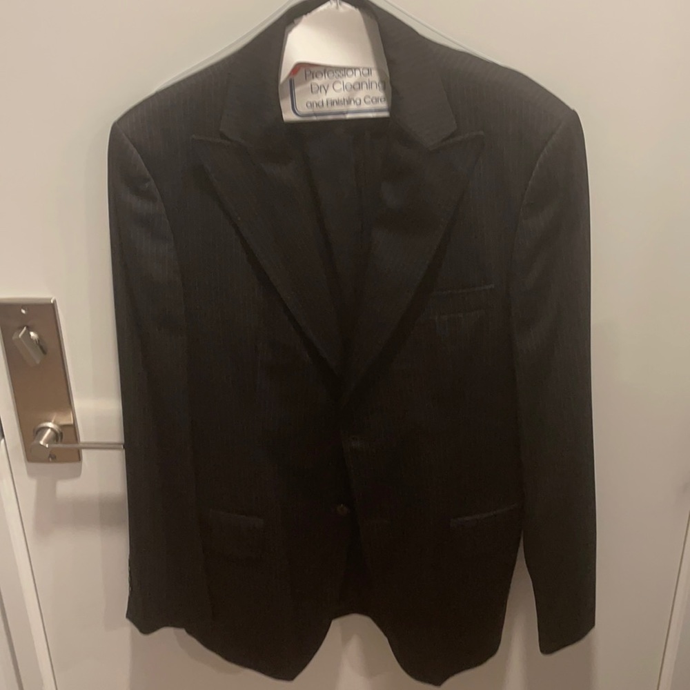 Men’s Zara Pinstripe Black Suit